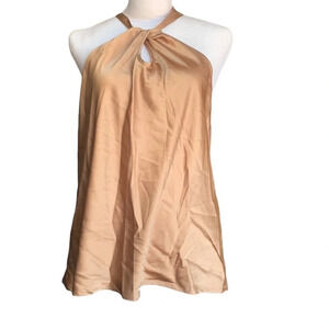 AND Now This women's medium sleeveless blouse, tan